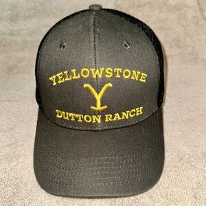 Yellowstone Dutton Ranch Hat Paramount Network Black Grey Mesh